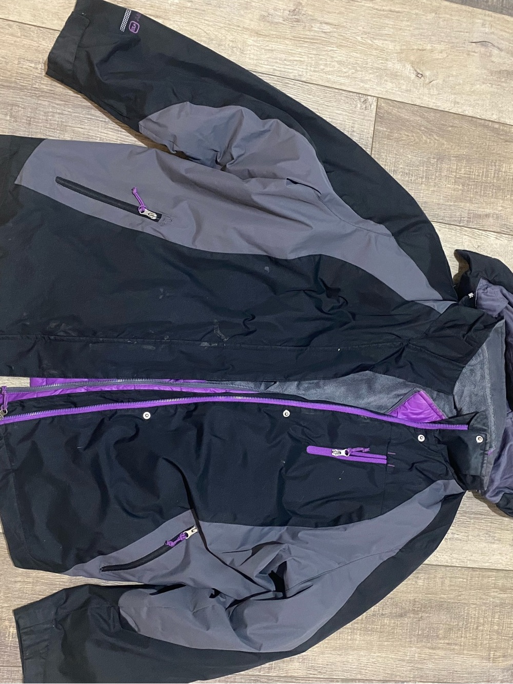 Free Country Black and Gray Jacket with Purple Zippers 2x